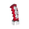 Chrome Skull Pistol Grip Shift Knob With 9/10 Speed Adapter - Candy Red Left