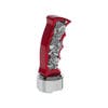 Chrome Skull Pistol Grip Shift Knob With 9/10 Speed Adapter - Candy Red Tilt Right