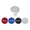 Vibrant Colored Deluxe Trailer Air Brake Knob With Stickers - Pearl White