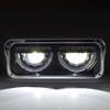 Freightliner Classic Half Moon Rectangular Blackout Headlight Assembly - Headlights On