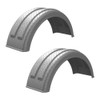 Minimizer Poly Truck Fenders For Single Tire 161200 Series - Diamond Plate Silver