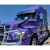 Freightliner Cascadia 17" Drop Visor On Purple Truck Side View