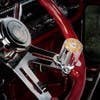 Gun Barrel Steering Wheel Spinner- On Red Wheel