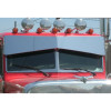 Peterbilt 378, 379, 388, & 389 Bowtie Drop Visor (11" x 8"; Red Truck, Closeup)