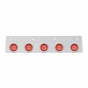 Stainless Top Mud Flap Light Brackets With LED Lights Marker Light - Red LED / Red Lens with Chrome Visor Bezel