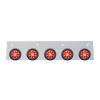 Stainless Top Mud Flap Light Brackets With LED Lights Beehive - Red LED / Red Lens with Rubber Grommet