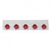 Stainless Top Mud Flap Light Brackets With LED Lights Beehive - Red LED / Red Lens with Chrome Visor Bezel