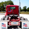 White Poly Mud Flap God Bless America With American Flag On Truck
