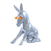 Chrome Donkey With Illuminating Eyes Hood Ornament Facing Right