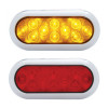 10 LED Oval STT And PTC Light With Chrome Bezel Red Lens Amber Lens Red LED Amber LED