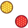 19 LED 4" Round Stop Tail Turn and PTC Lights with Reflector Honeycomb Style - On