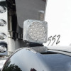 45 LED Square Double Face Turn Signal Light With Side LED Double Post On Truck Clear Lens Close Up