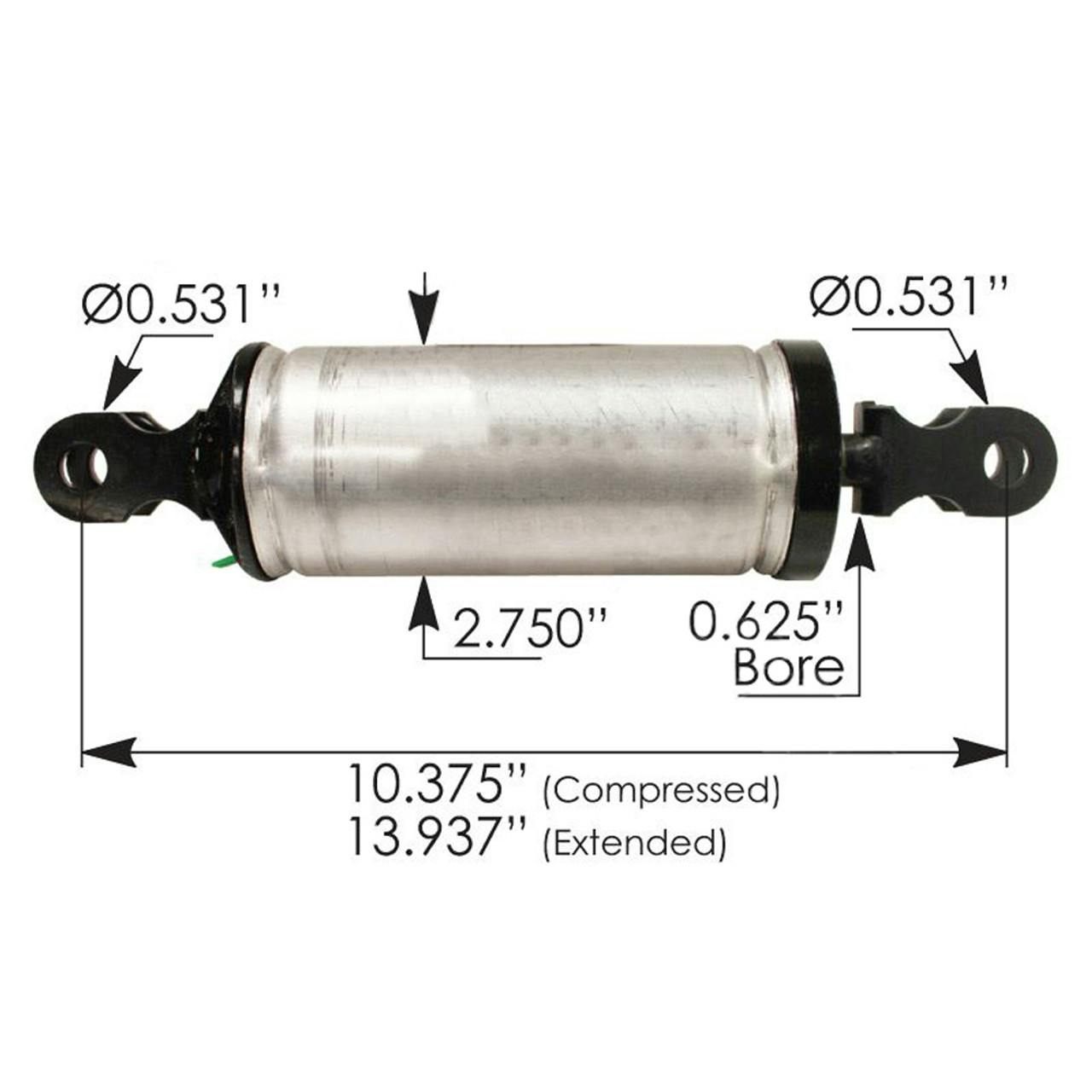 Volvo VNL 670 Holland 5th Wheel Air Cylinder XA2524R 401267 100101
