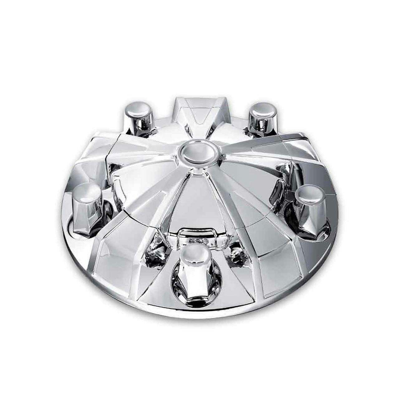 Complete Chrome Mag Wheel Axle Cover Kit with 33mm ThreadOn Lug Nut Covers Raney's Truck Parts