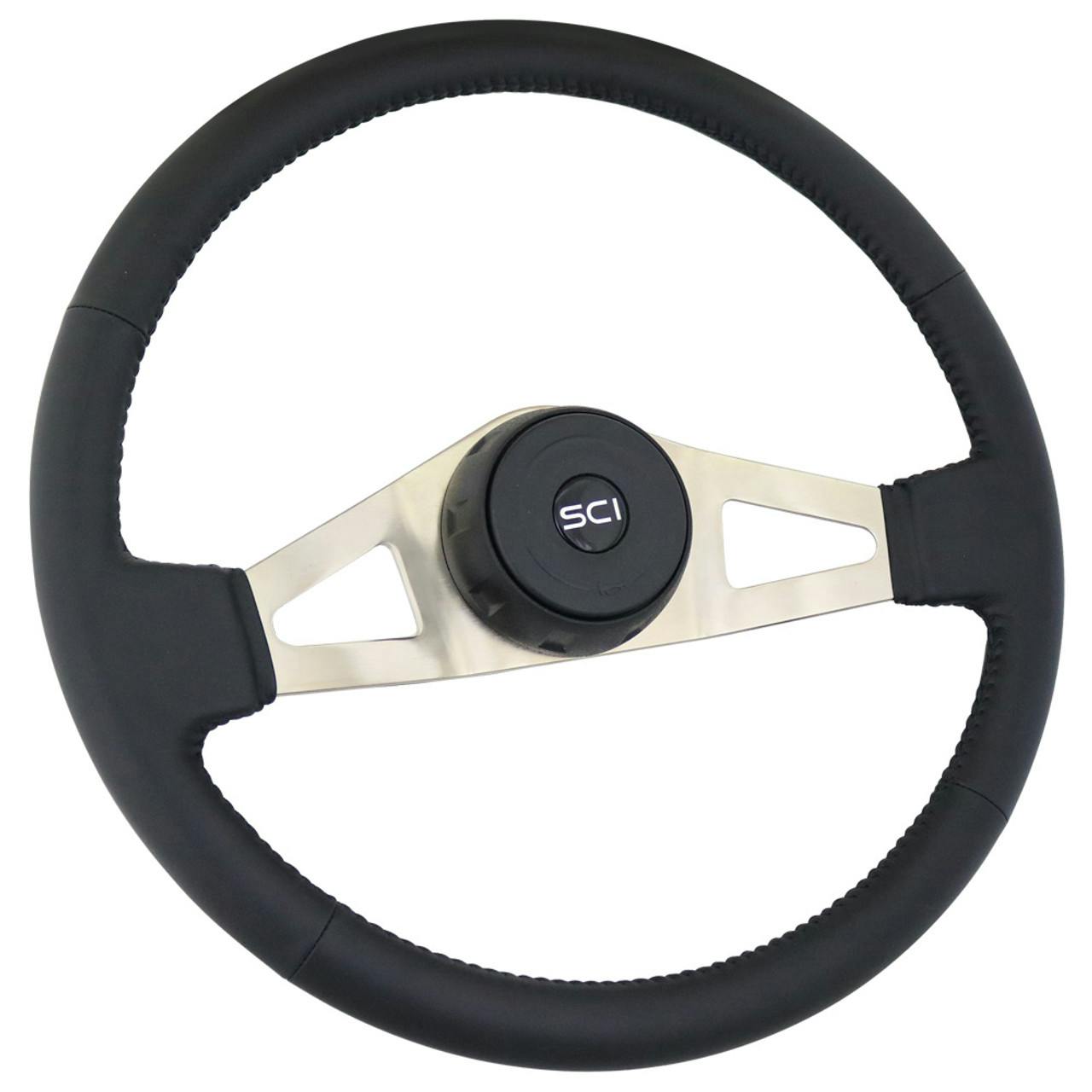 18" 2Spoke "Marion" Leather SCI Steering Wheel (Black) Raney's Truck