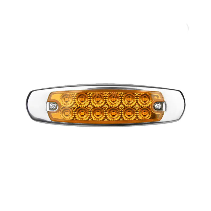 12 LED Marker Amber Light With Stainless Steel Flange - Raney's Truck Parts