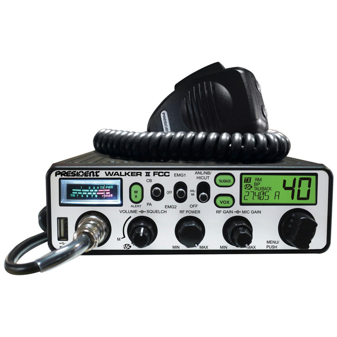 dood Glad Respect Walker II FCC 40 Channel CB Radio With Weather Alerts And SWR Meter By  President - Raney's Truck Parts