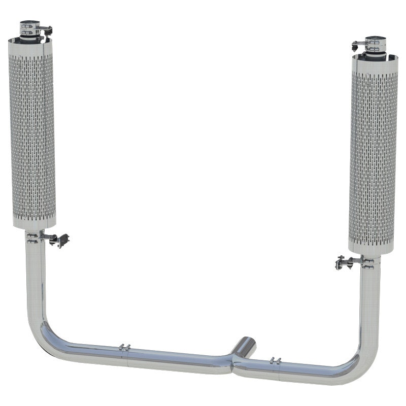 5" Peterbilt 359 379 389 Glider OG Old School Exhaust Kit by Dynaflex  Chrome - Raney's Truck Parts