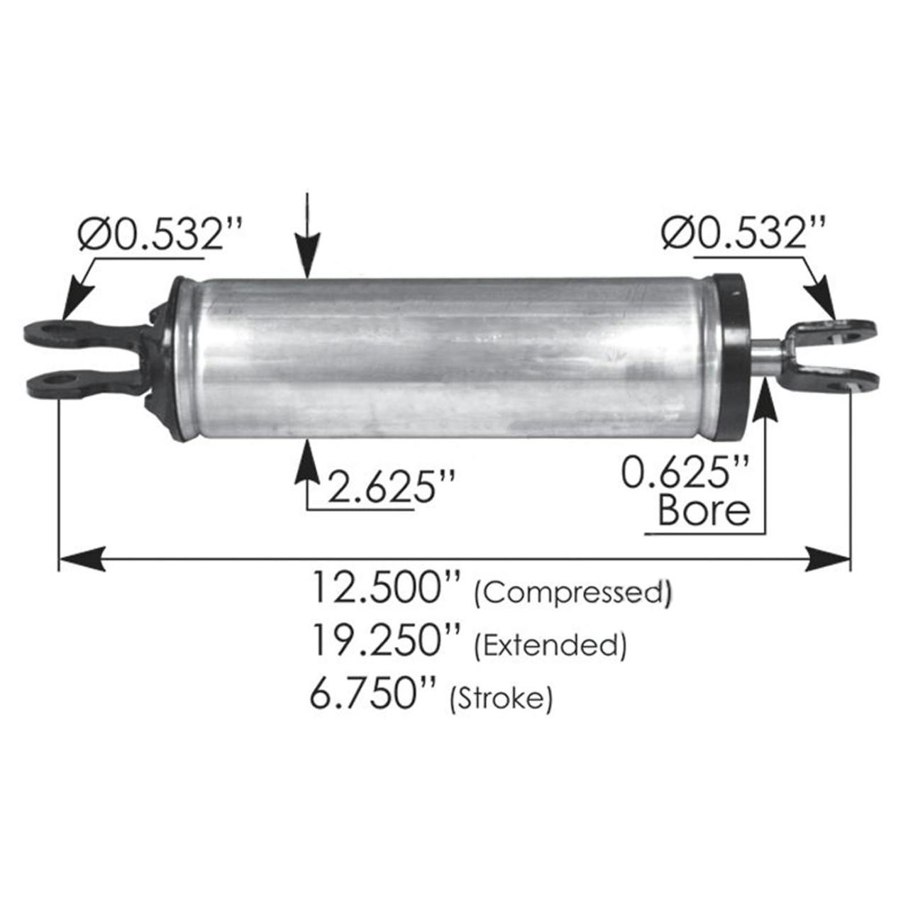 Volvo VNL 670 Holland 5th Wheel Air Cylinder XA2524R 401267 100101