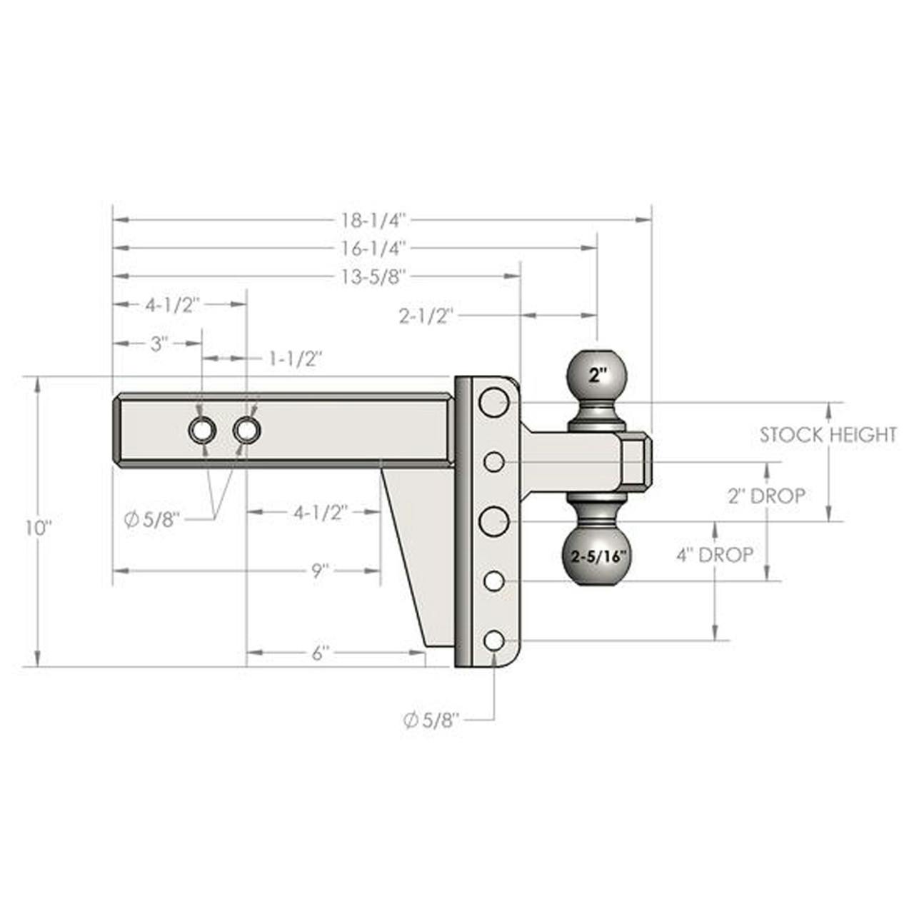 2.5" Heavy Duty Adjustable 4" Drop Hitch By BulletProof Hitches Raney