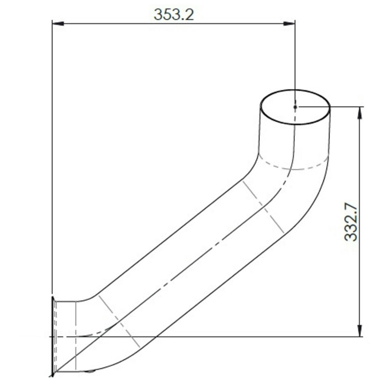 Peterbilt 4" Stainless Steel Exhaust Pipe M666026 Raney's Truck Parts