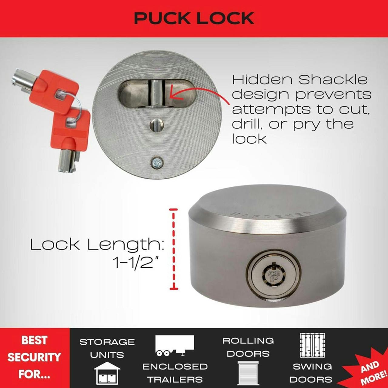 High Security AntiTheft Puck Lock Raney's Truck Parts