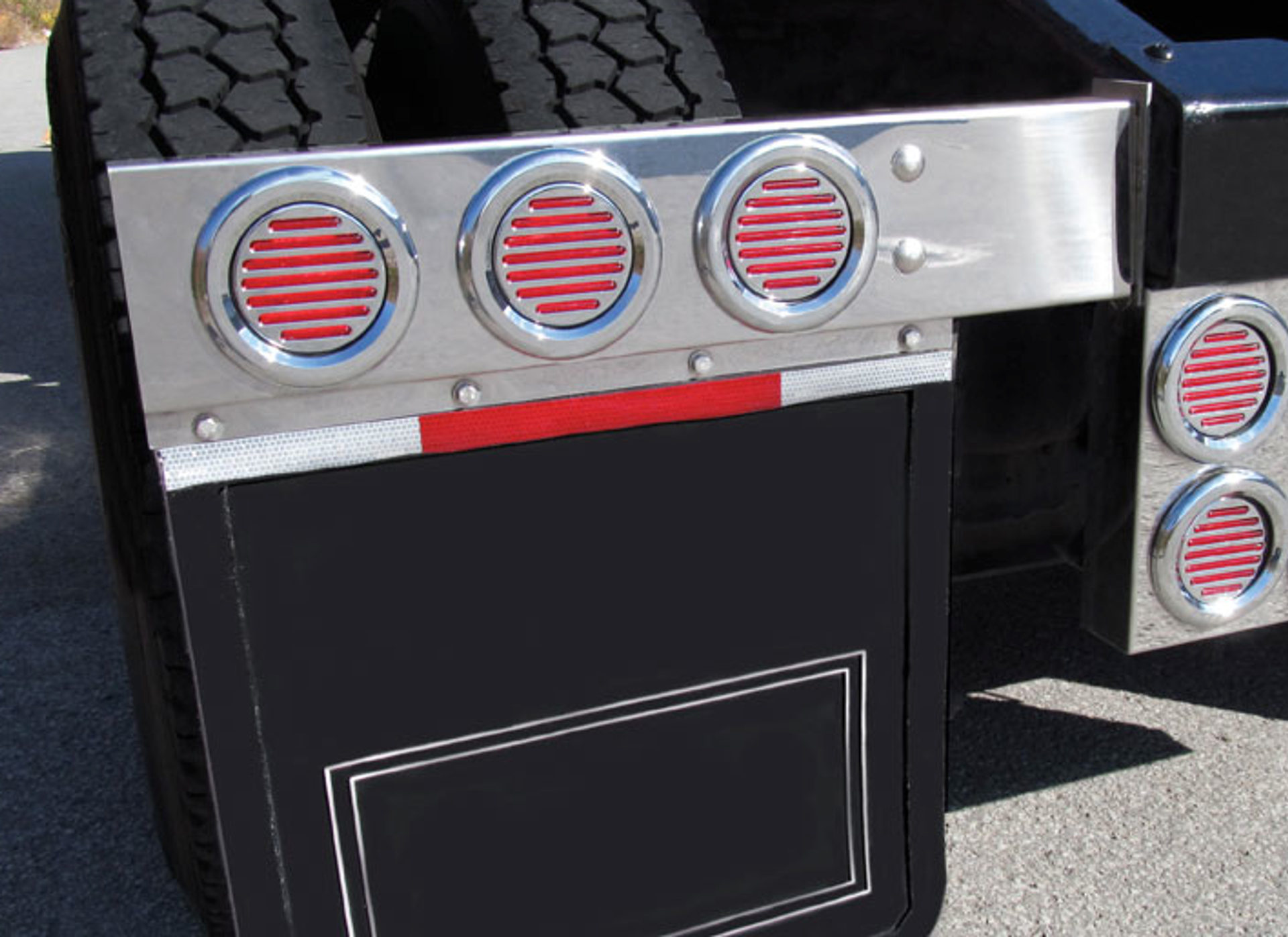 Mud Flap Hangers With LED Lights & Clear Lens Raney's Truck Parts