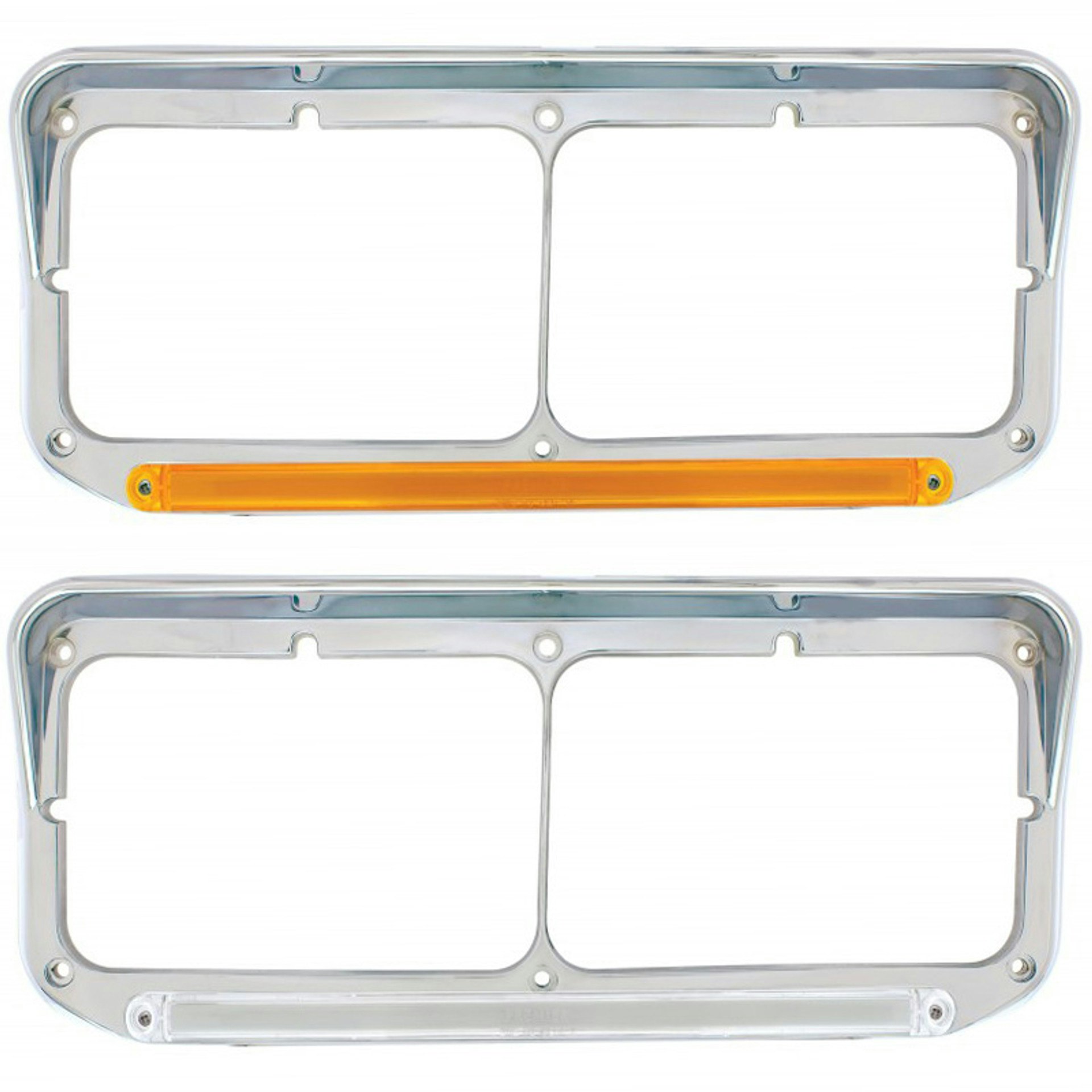 Rectangular Dual Headlight Bezel w/ Visor Raney's Truck Parts
