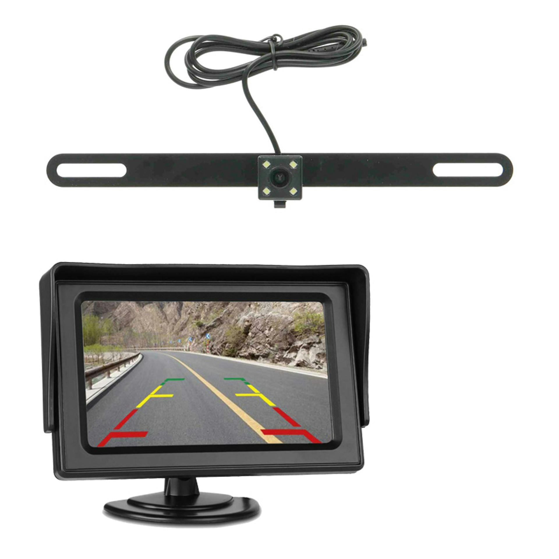 Backup License Plate Bracket Camera With 4.3" LCD Raney's Truck Parts