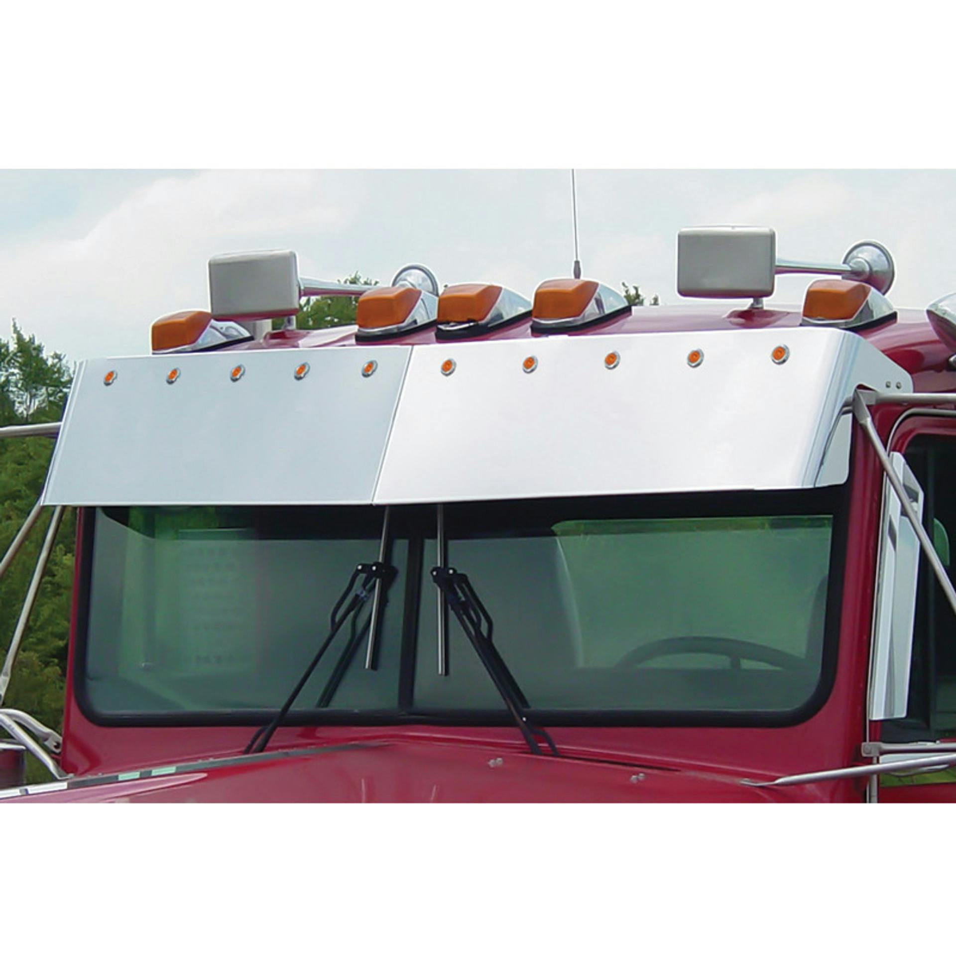 Kenworth W900 T800 T600 T300 BowTie Drop Visor for Flat Windshields By RoadWorks Raney's