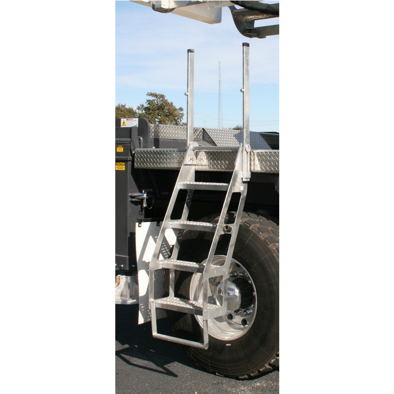 3-Rung Retractable Truck Step - Yellow, Folding Step For Pickup Trucks & Work Vehicles - Adds Access Height, Stores Flat