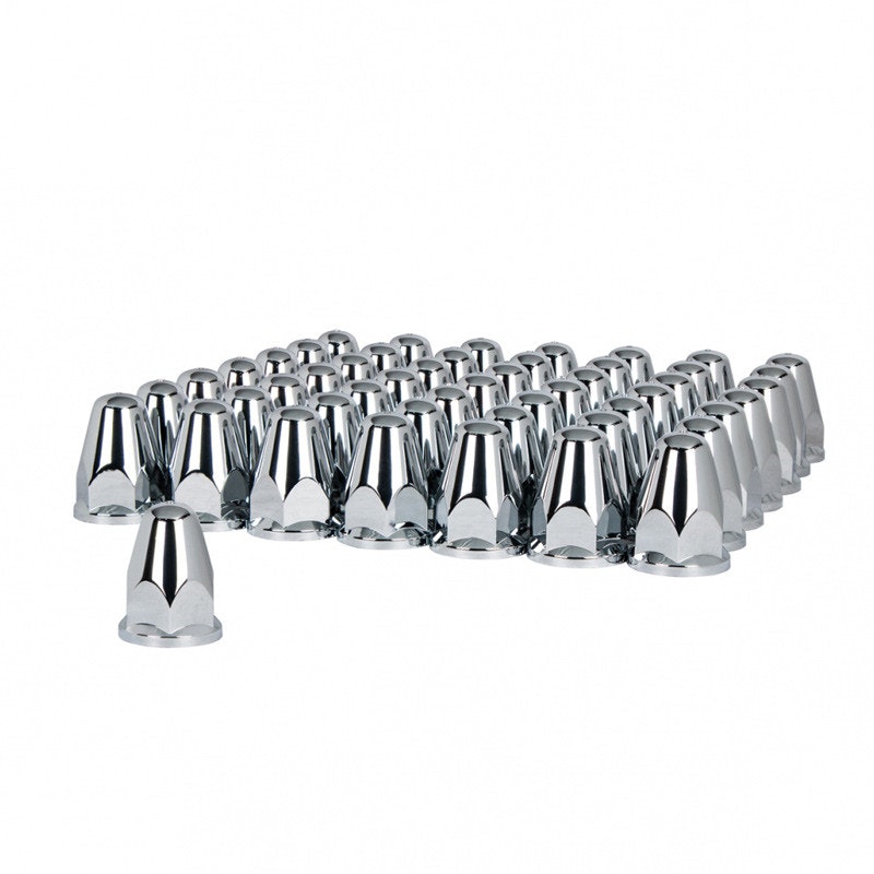 33mm Chrome Steel Lug Nut Cover With Flange Raney's Truck Parts