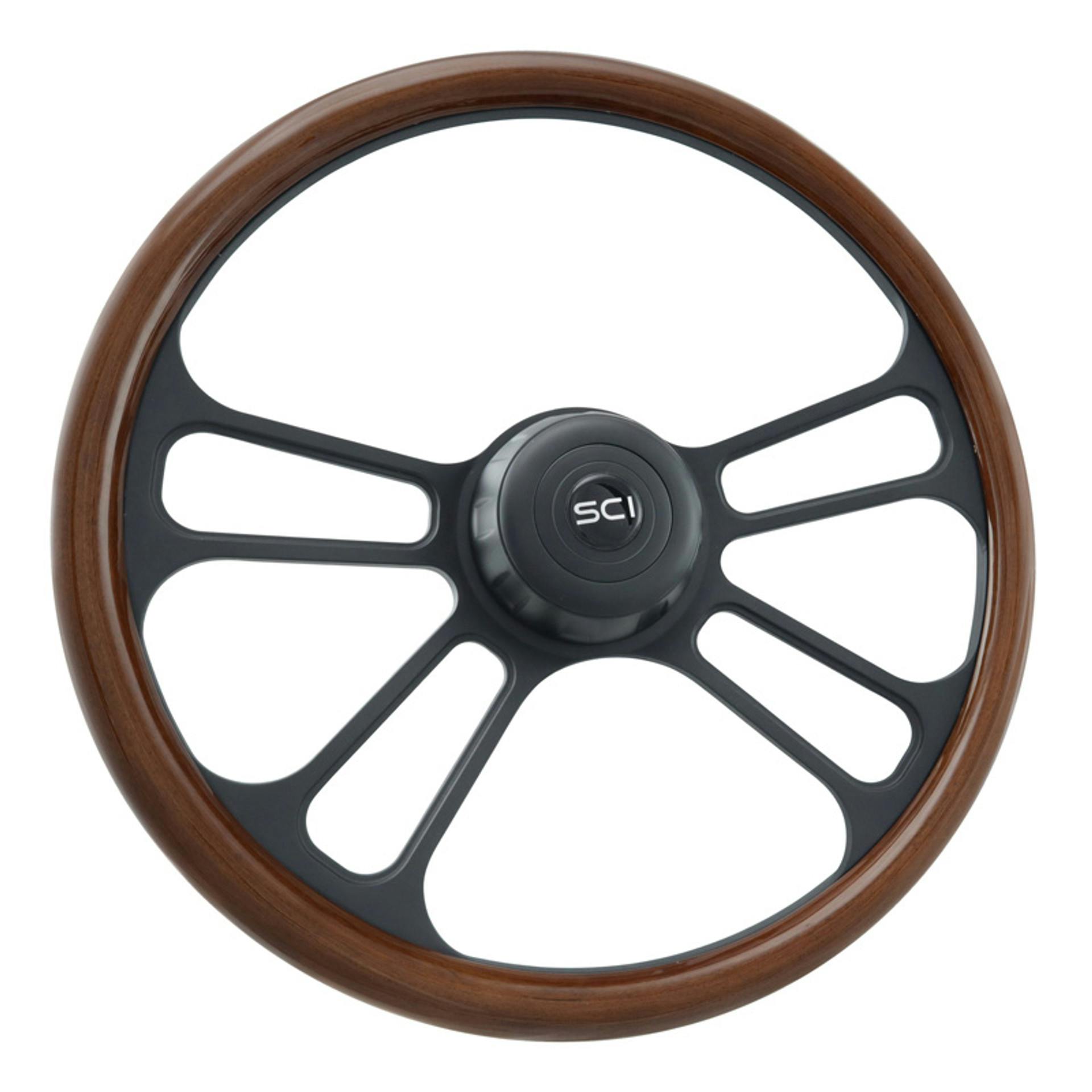 18" 4Spoke "Traveler" SCI Steering Wheel (Burled Wood) Raney's Truck