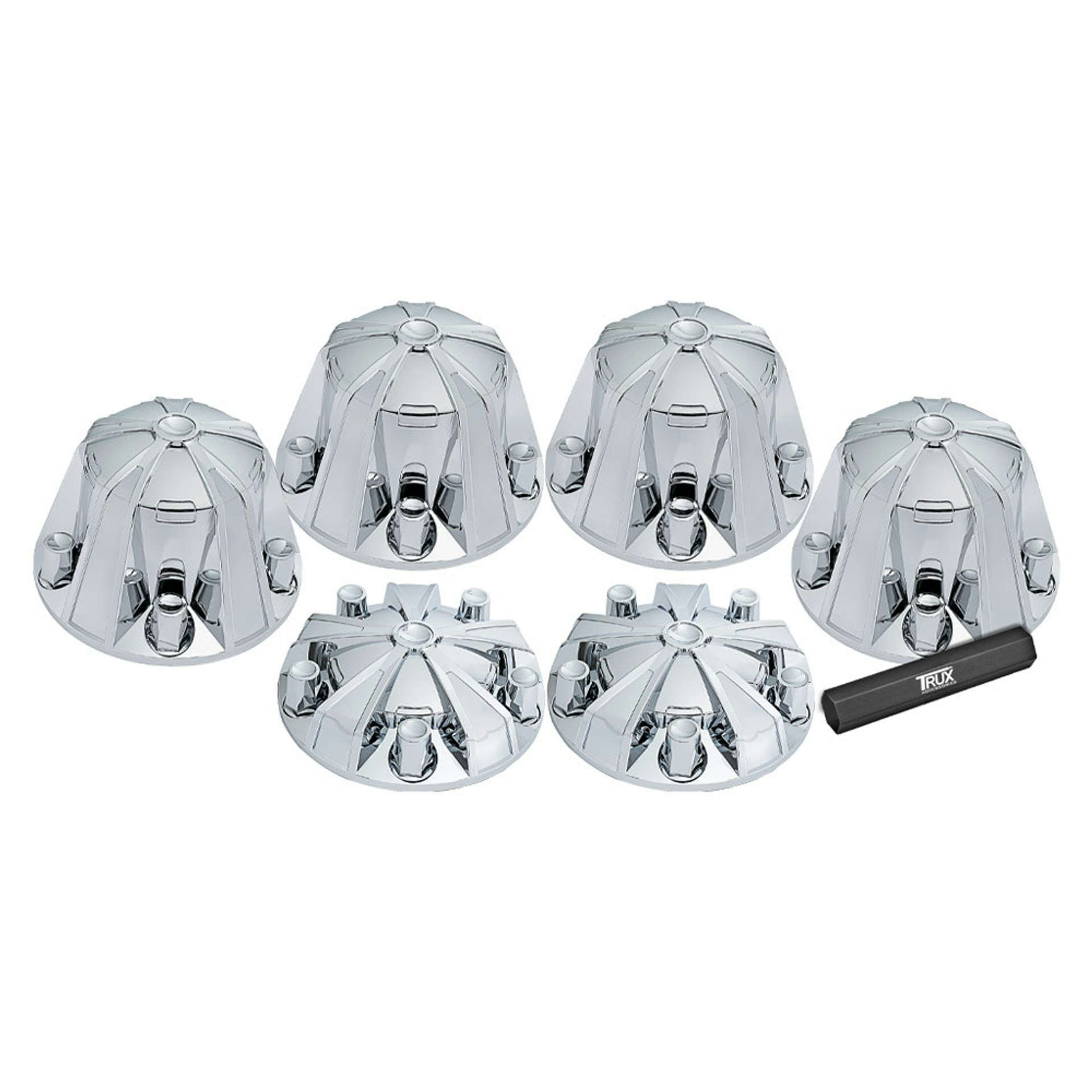 Complete Chrome Axle Cover Kit with Standard Lug Nut Covers Raney's Truck Parts