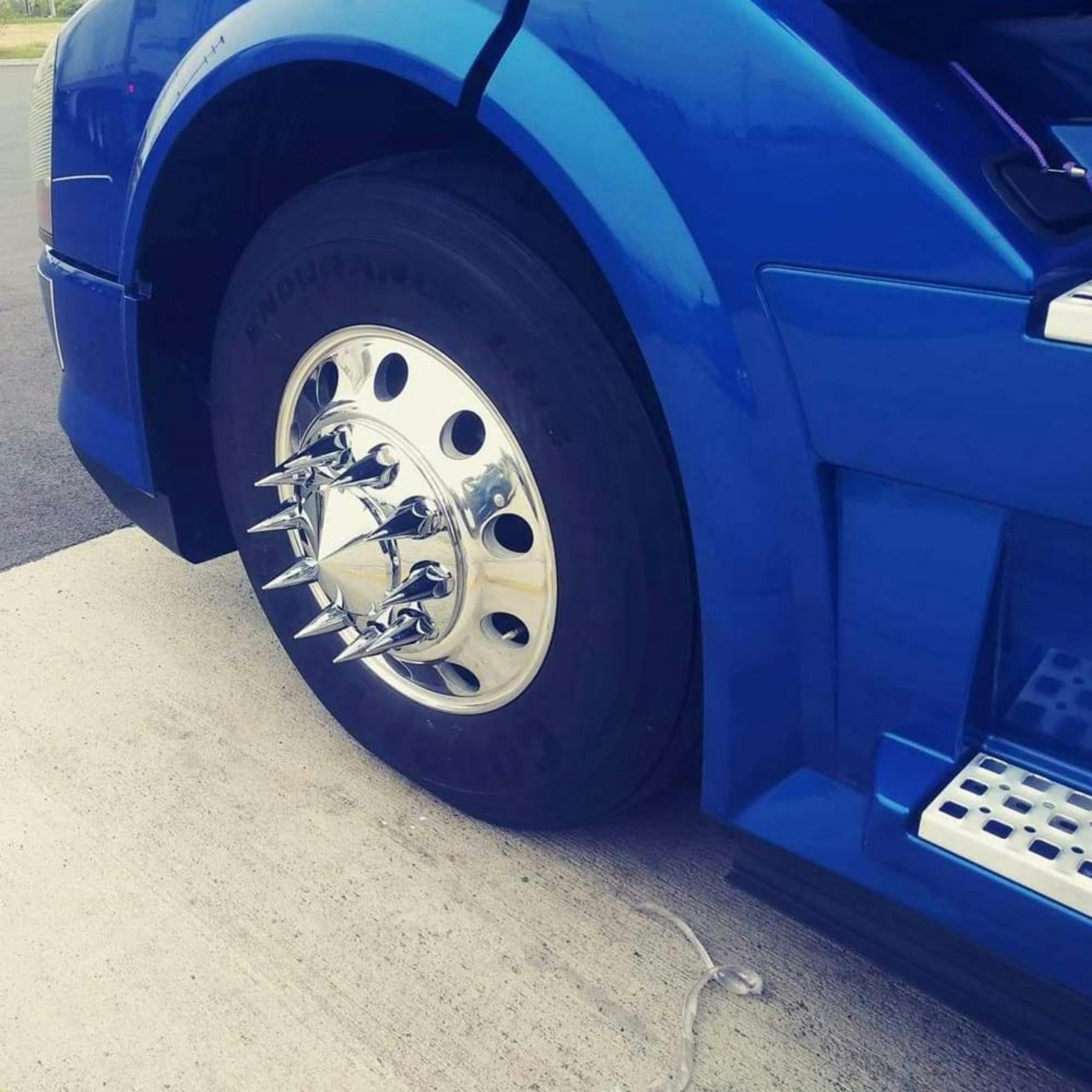 Chrome Front Hub Cover With Pointed Removable Hubcap Raney's Truck Parts