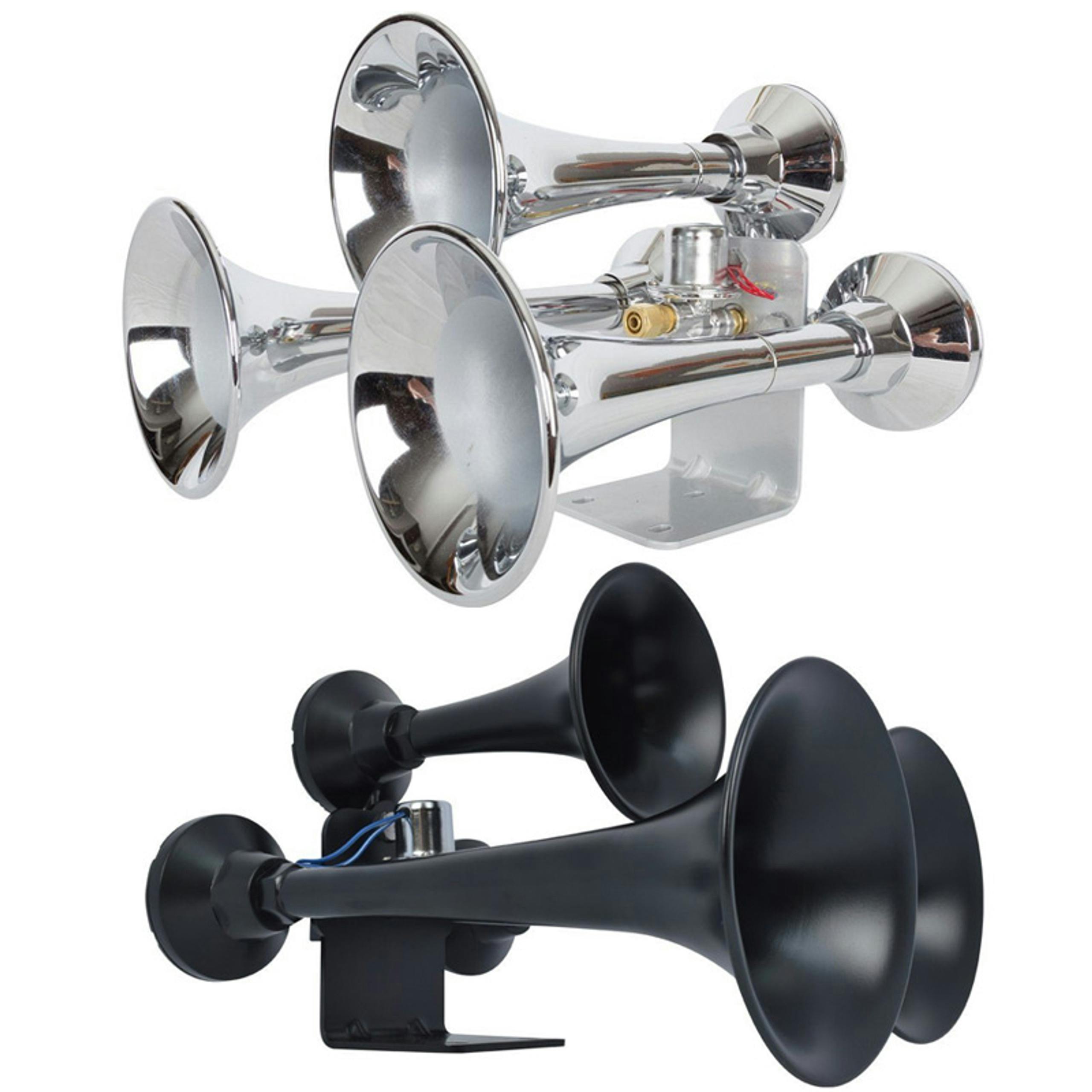 Universal Chrome 4 Trumpet Train Horn Raney's Truck Parts