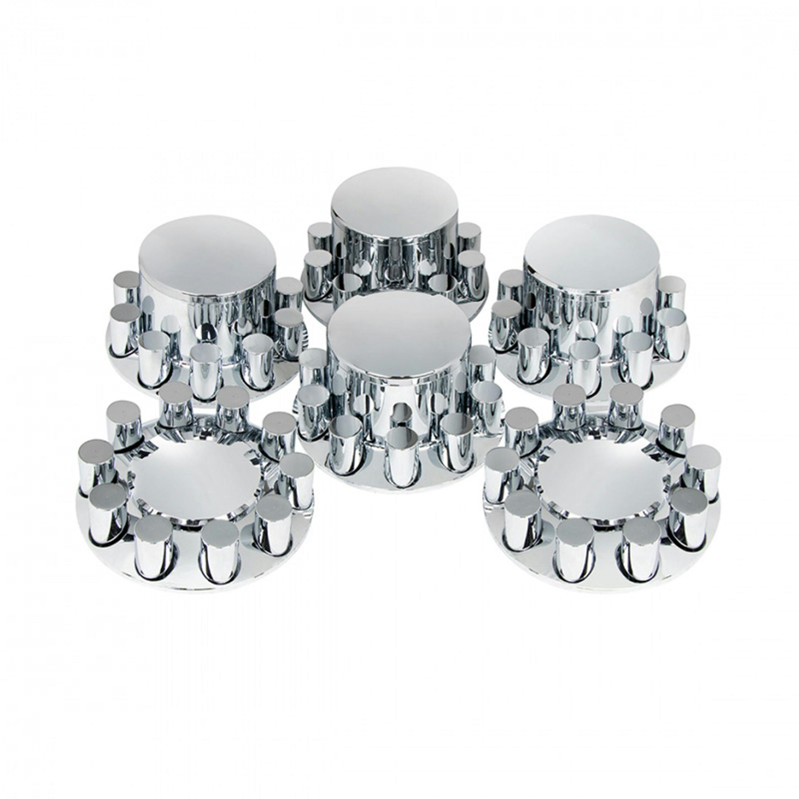 Complete Satin Black Spiked Axle Cover Kit with 33MM Thread On Lug Nut