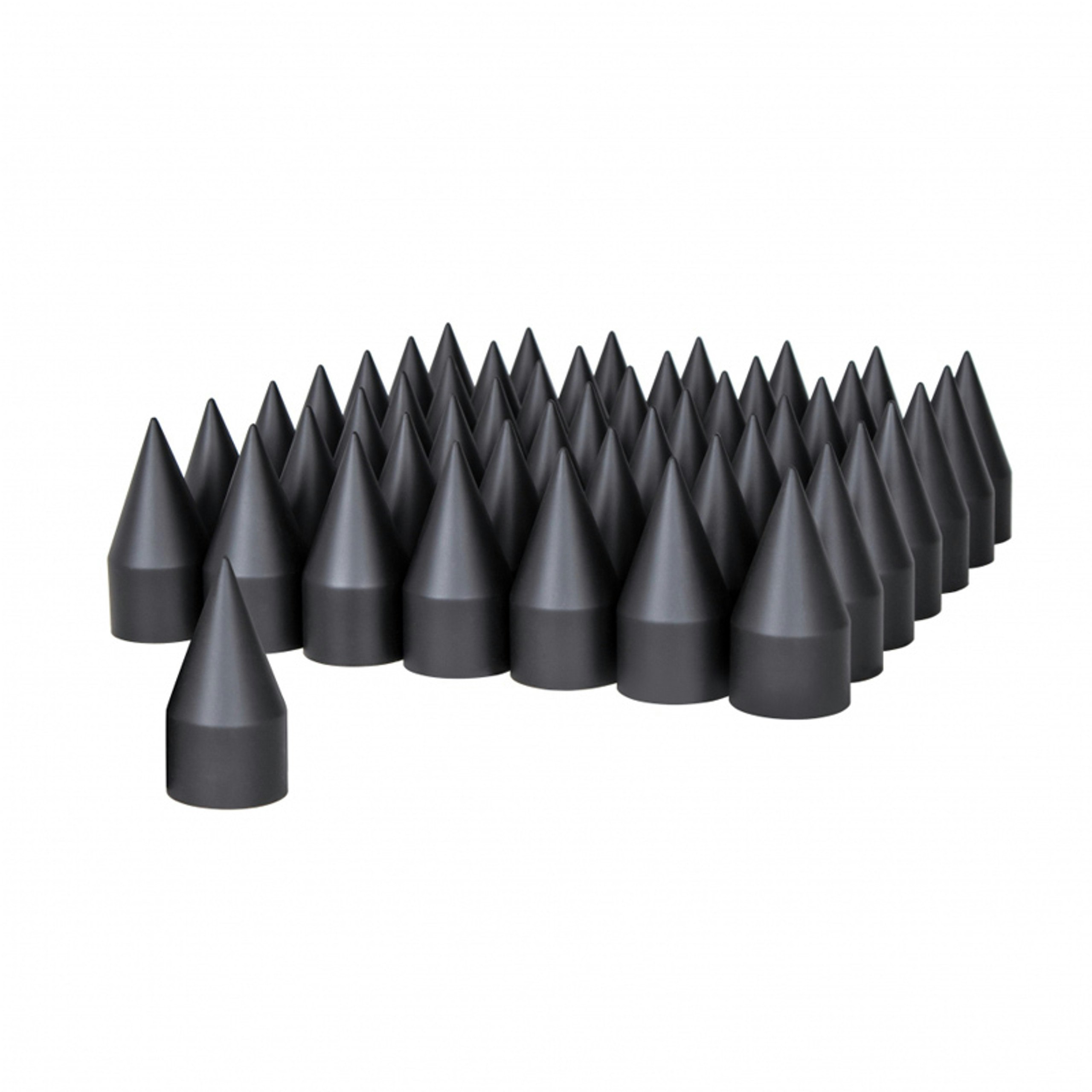 Complete Satin Black Spiked Axle Cover Kit with 33MM Thread On Lug Nut