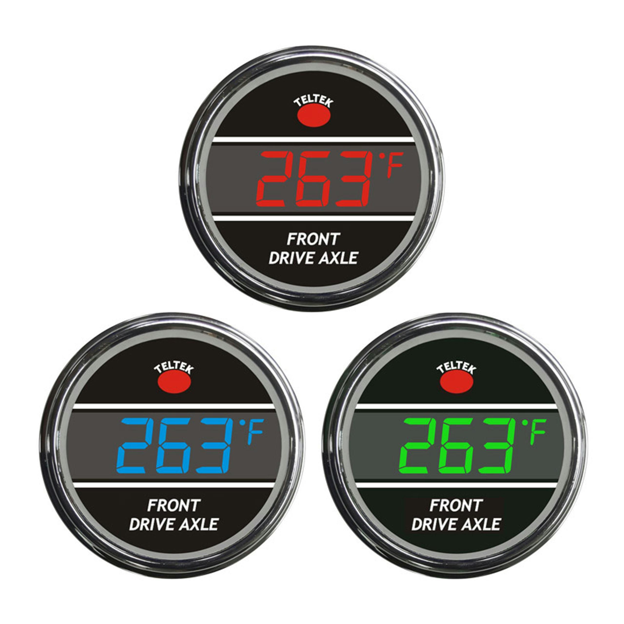 Truck Dual Display Front & Rear Axle Temperature TelTek Gauge Raney's