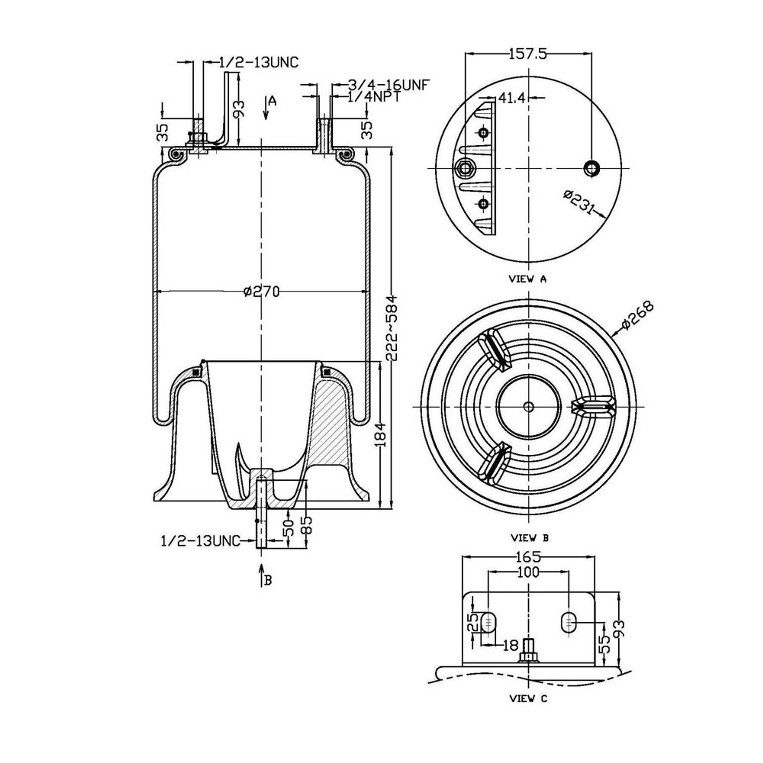 Freightliner Sealed Spring Brake Chamber 30/30 Type 3030TS NT3030STD