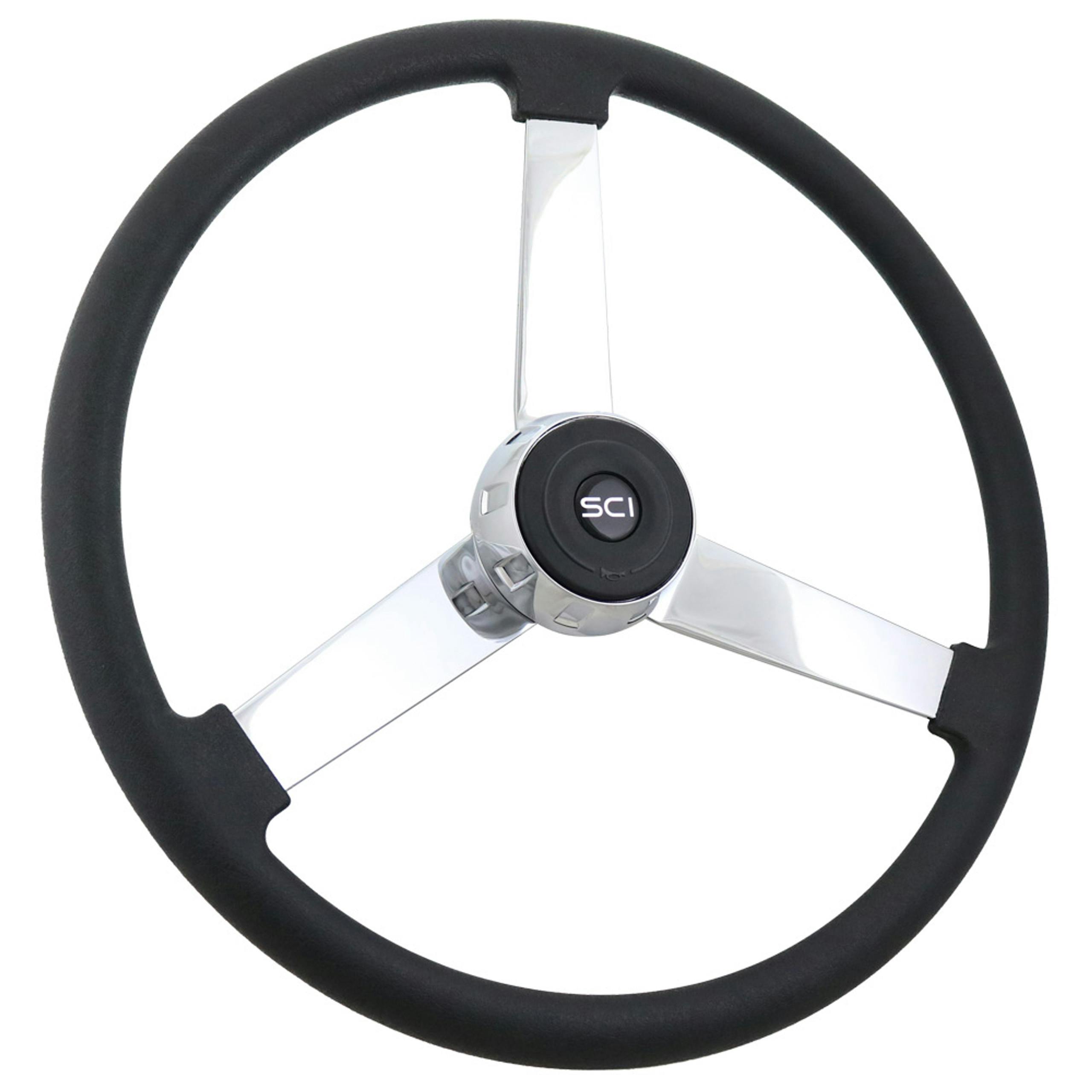 20" 3Spoke "Driver 2" SCI Steering Wheel (Black) Raney's Truck Parts