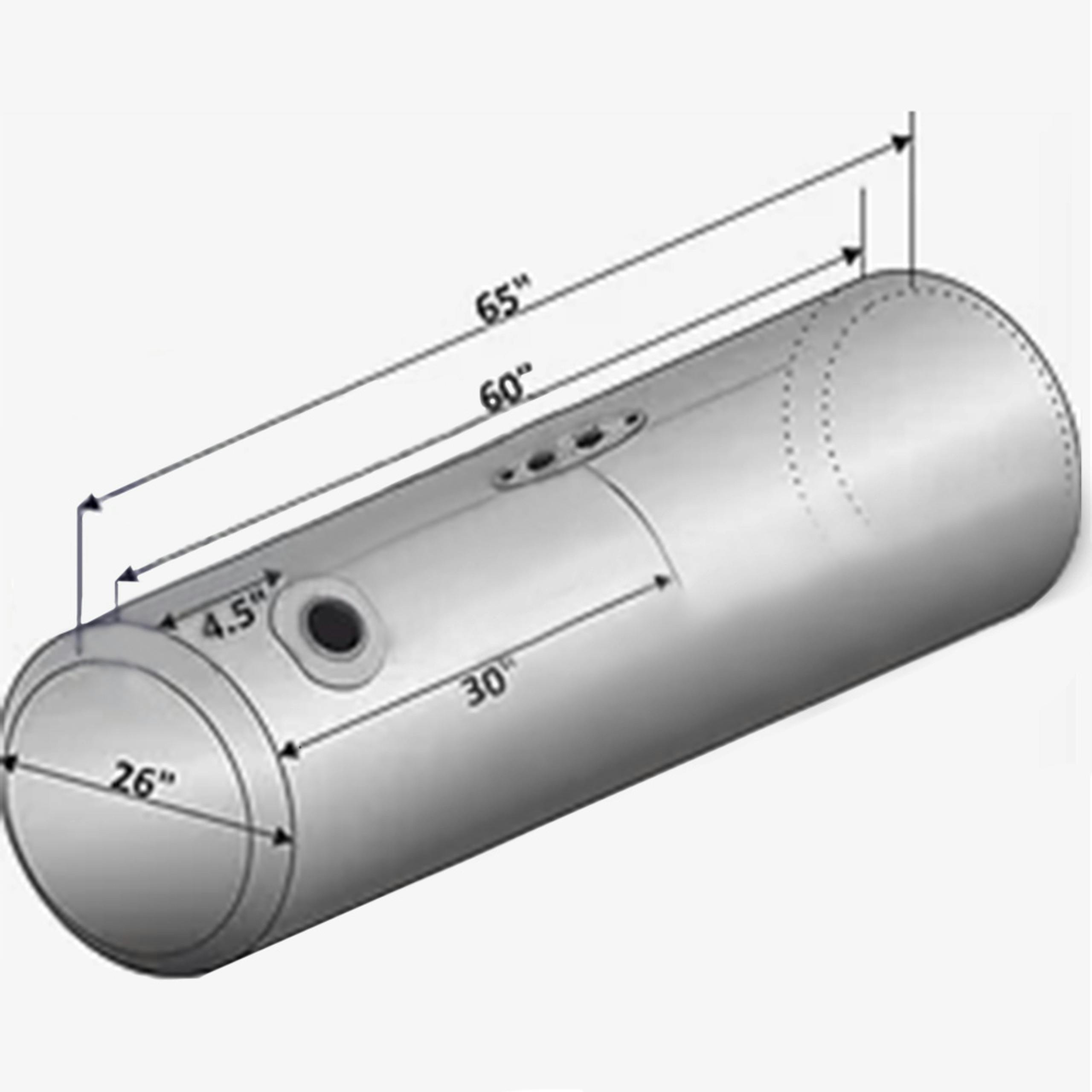 Peterbilt Fuel Tank 135 Gallon Aluminum 2007 & Newer Passenger Side