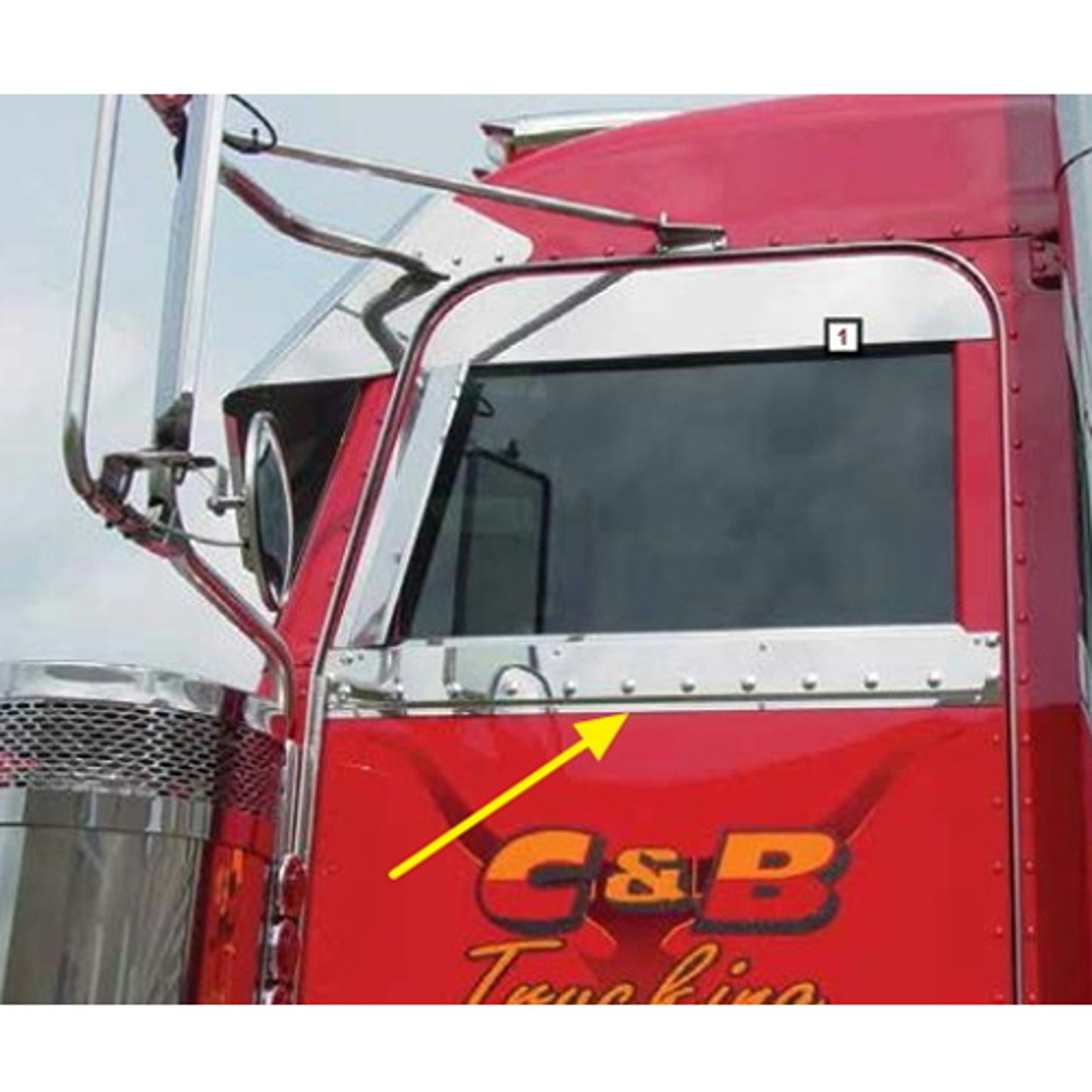 Peterbilt Sleeper/Day Cab Rear Window Trim 37.25" X 20.375" Window By