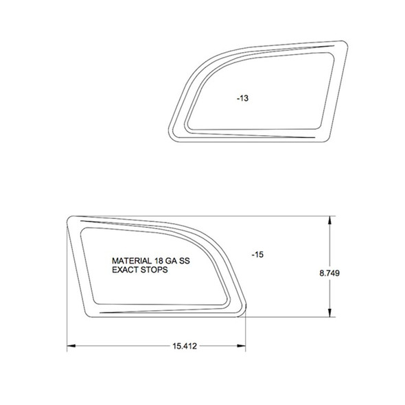 Mack CV713 Side Intake Surround Dimensions