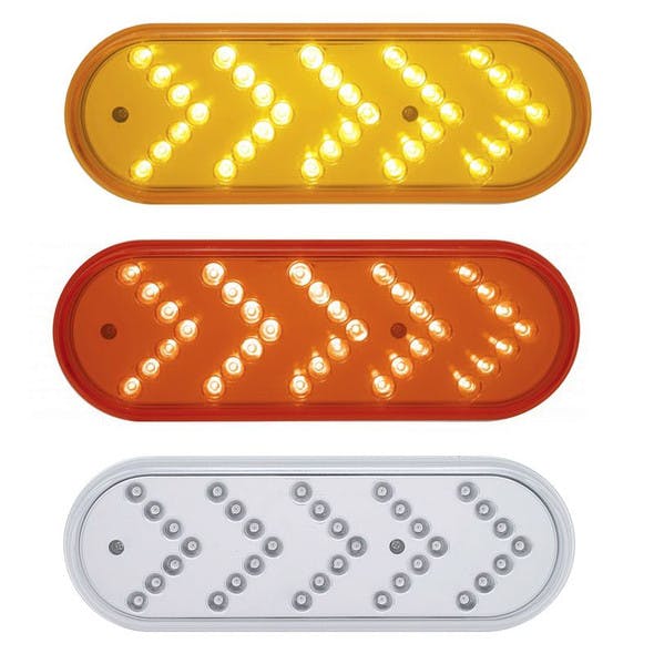 Oval Sequential Turn Signals With Reflector - Three Color Choices
