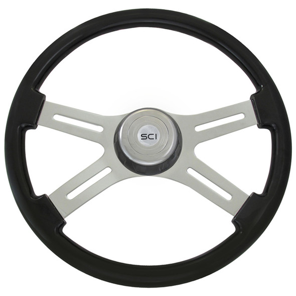 Classic Black 18" Steering Wheel With Black Bezel