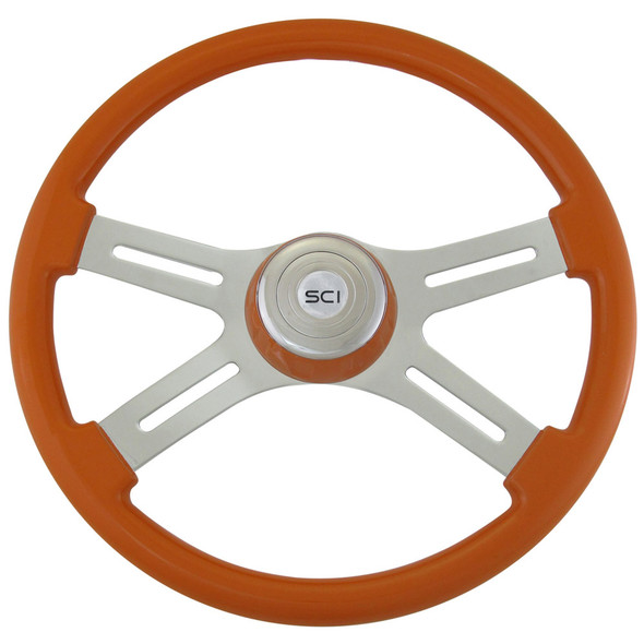 Classic Orange 18" Steering Wheel With Orange Bezel