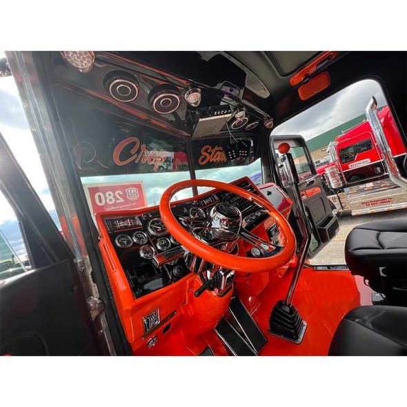 Classic Orange 18" Steering Wheel Installed