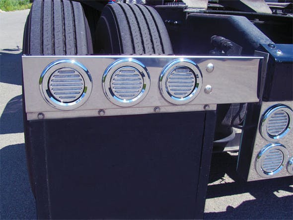Stainless Steel Mud Flap Hangers With Flatline LED Lights & Clear Lens