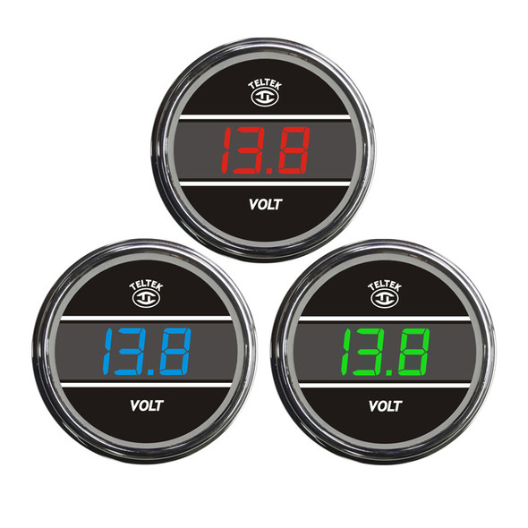 Truck Voltmeter TelTek Gauge Color Display Options